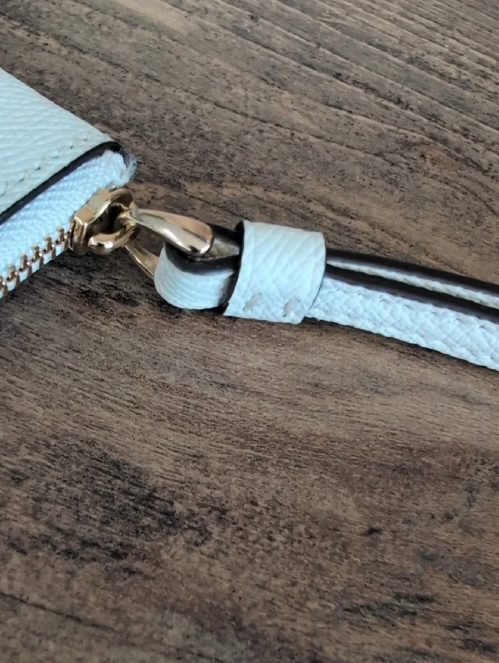 Coach Pebbled Leather Corner Zip Wristlet              M456